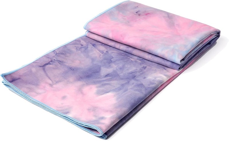 Eunzel 2 Pack Hot Yoga Towel Non Slip Yoga Mat Towel Non-Slip Sweat Absorbent Microfiber Towel for Hot Yoga, Pilates and Workout 72" x 26.5", Purple & Blue/Purple & Green - Image 3